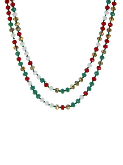 (WS) 60”  Beaded Wrap Necklace- Multi #51