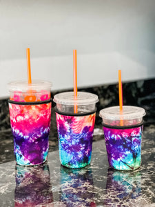 Drink/Coffee Koozie (3 Sizes)- Rainbow Tie Dye