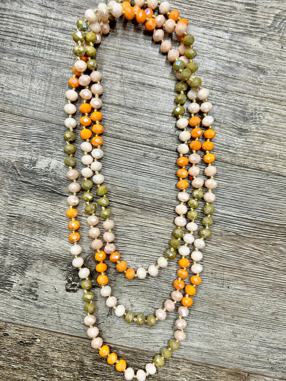 (WS) 60”  Beaded Wrap Necklace- Multi #50