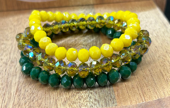 (WS) 3pc Bracelet Set- “Golden Emerald”