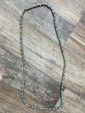 Midnight Crystal Beaded Necklace, Blue Grey- 2 Length Choices