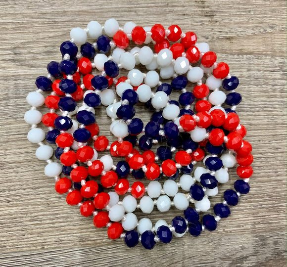 (WS) 60” Beaded Necklace- USA