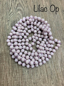 (WS) 60” Beaded Necklace- Lilac Op