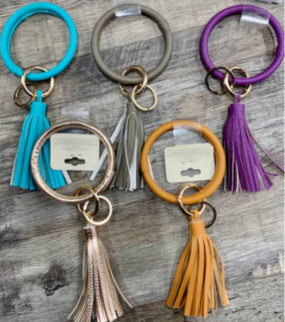 WS Bangle Keyring with Tassel - Solid Colors