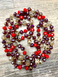 Ruby Red Champagne Beaded Necklace