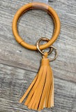 Small Bangle Keyring with Tassel - Solid Colors