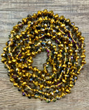 (WS) 60” Beaded Wrap Necklace- Gold Graphite