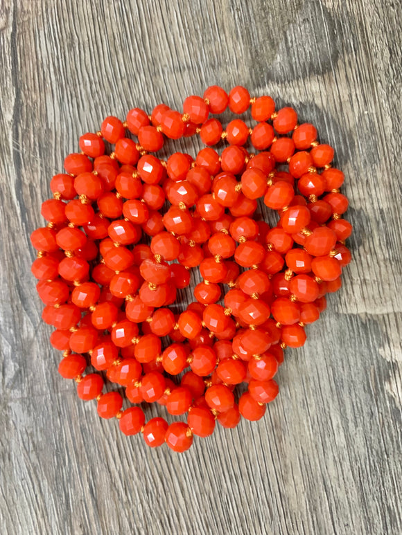 60” Beaded Necklace- Orange