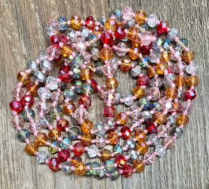 (WS) 60” Beaded Necklace- Hard Candy