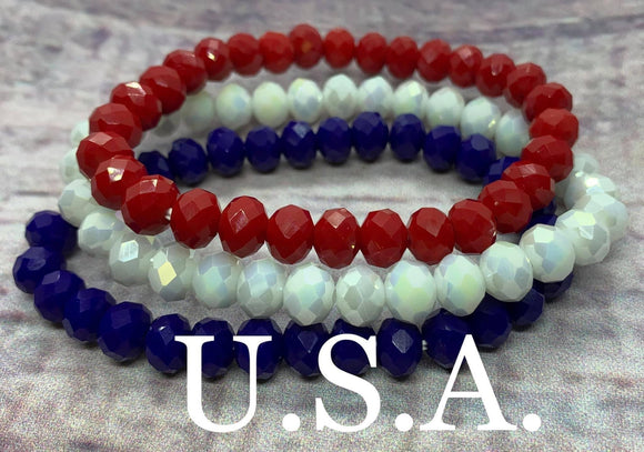 (WS) 3pc Bracelet Set- USA
