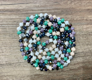 (WS) 60” Beaded Wrap Necklace- Multi #4