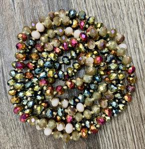 (WS) 60”  Beaded Wrap Necklace- Multi #42
