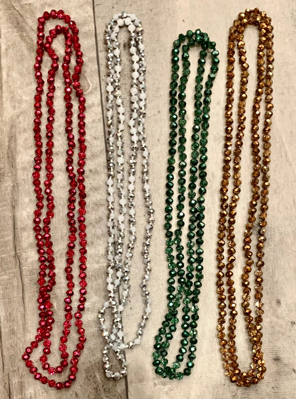 Sparkly Metallic Crystal Bead Necklaces- Multiple Color Options!