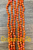 (WS) 60” Beaded Necklace- Grapefruit Ab