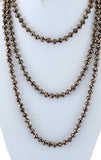 (WS) 60” Beaded Wrap Necklace- Bronze
