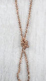 (WS) 60” Beaded Wrap Necklace- Rose Gold