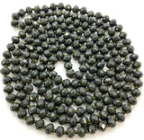 60” Beaded Wrap Necklace- Darkest Olive