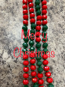 (WS) 60” Beaded Necklace- Merry Christmas