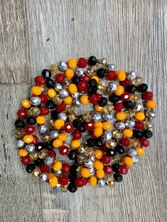(WS) 60” Beaded Wrap Necklace- Multi #34