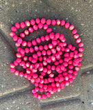 (WS) 60” Beaded Necklace- Neon Pink