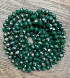 60” Beaded Wrap Necklace- Pine Hematite
