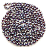 60” Beaded Wrap Necklace- Silver Plum