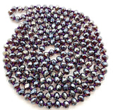 (WS) 60” Beaded Wrap Necklace- Silver Plum