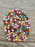(WS) 60”  Beaded Wrap Necklace- Multi #39