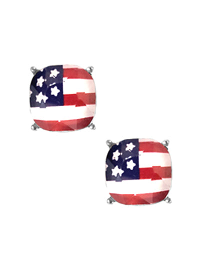 American Flag Stud Earrings- Silver or Gold
