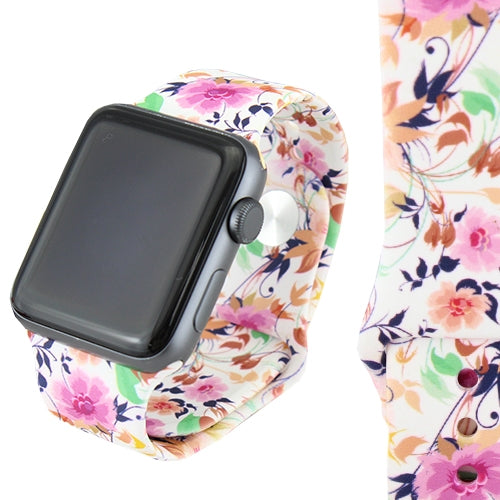 White Floral Apple Smart Watch Band