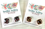 Red Leopard Stud Earrings- Available in Gold and Silver!