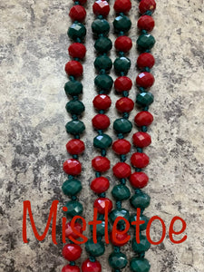 (WS) 60” Beaded Necklace- Mistletoe