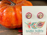 Pumpkins in Pink Stud Setting- 2 sizes