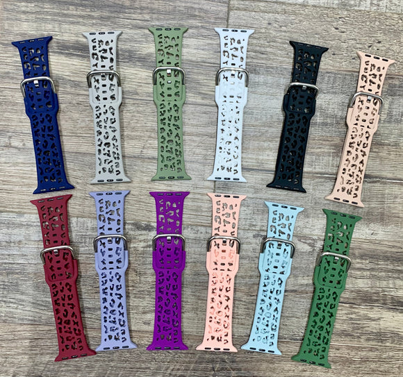 Leopard Cut Out Smart Watch Bands- Multiple Colors