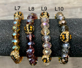 Leopard Accented Bead Bracelets - Multiple Colors