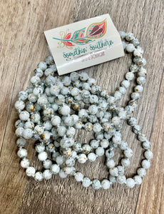 Grey Marble Beaded Necklace