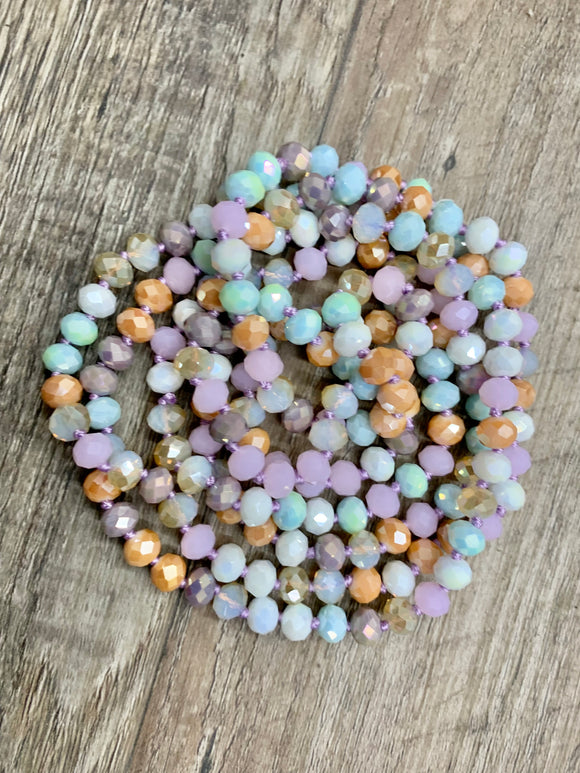 60” Beaded Necklace- Spring Multi #37