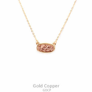 Druzy Necklace - Gold Chain