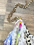 “All About Tassels” Beaded Tie Dye & Dalmatian Tassel Necklace
