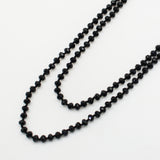 60” Beaded Wrap Necklace-  Black