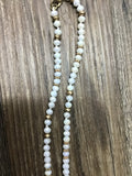 Short Beaded Necklace, White & Gold