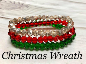 WS 3pc Bracelet Set- “Christmas Wreath”