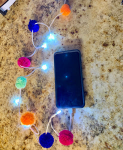 Light Up Pom Pom Phone Cord