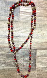 Ruby Red Champagne Beaded Necklace