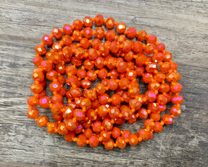 60” Beaded Necklace- Grapefruit Ab