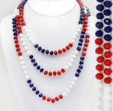 (WS) 60” Beaded Necklace- USA